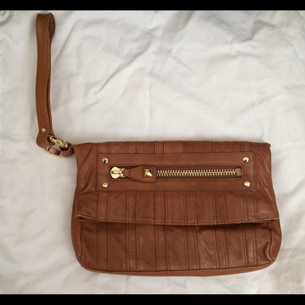 Betsey Johnson Cognac Leather Clutch